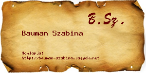 Bauman Szabina névjegykártya