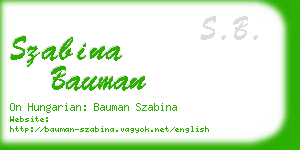 szabina bauman business card